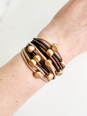 IN STOCK Hair Tie Bracelet Sets - Neutral Gold Accents