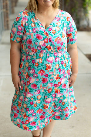 IN STOCK Tinley Dress - Aqua and Pink Floral