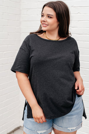 Let Me Live Relaxed Tee in Black