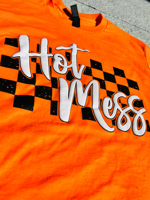 Hot Mess Checkered (Safety Orange)