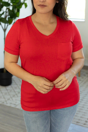 IN STOCK Sophie Pocket Tee - Red