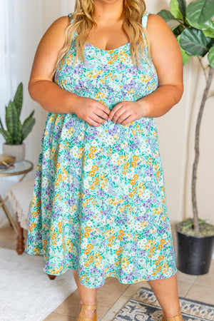IN STOCK Cassidy Midi Dress - Mint and Lavender Floral