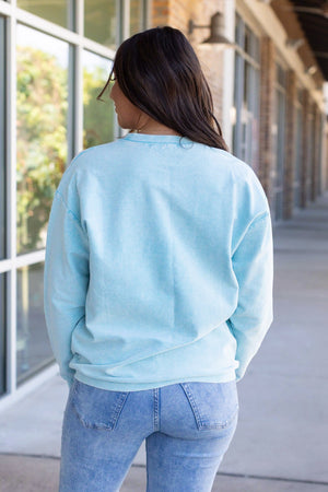 IN STOCK Catherine Corded Pullover - Ocean Blue