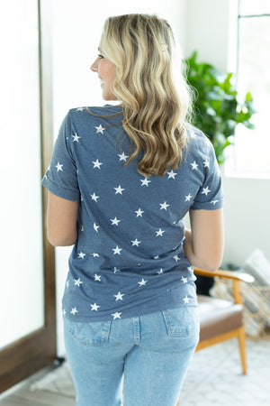 IN STOCK Sophie Pocket Tee - Stars with Sequin Pocket