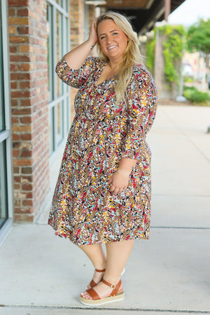 IN STOCK Taylor Dress - Mocha Floral