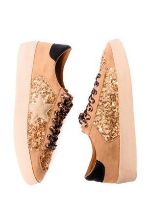 Another Round Sneakers in Gold Sequins