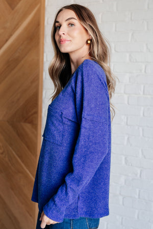 Casual Tuesday Ribbed Knit Sweater in Bright Blue