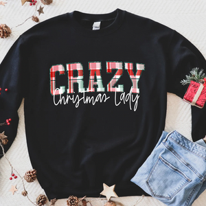 Crazy Christmas Lady Plaid