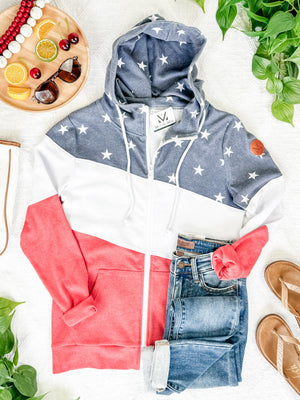 IN STOCK Classic Colorblock FullZip - Stars and Stripes