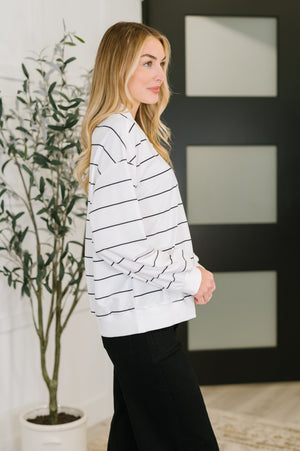 Just My Stripe Zipper Top