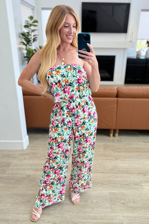 Life of the Party Floral Jumpsuit in Green