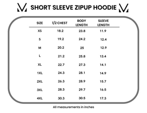 IN STOCK Short Sleeve ZipUp Hoodie - Stars and Stripes