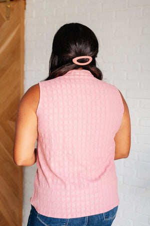 Matter of Fact Pleat Front Sleeveless Blouse in Pink