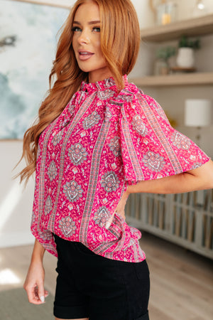Moments Like This V-Neck Bell Sleeve Blouse