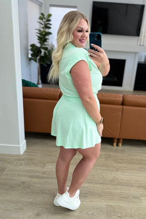 Nothing Like It Collared Romper in Morning Mint