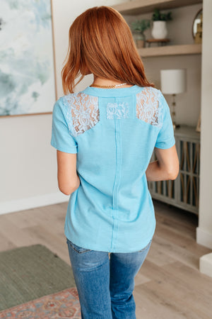 Only Happy When it Rains Lace Detail Top