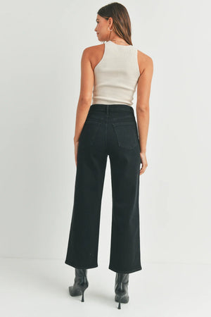 PREORDER: Patch Pocket Wide Leg Jeans in Four Colors