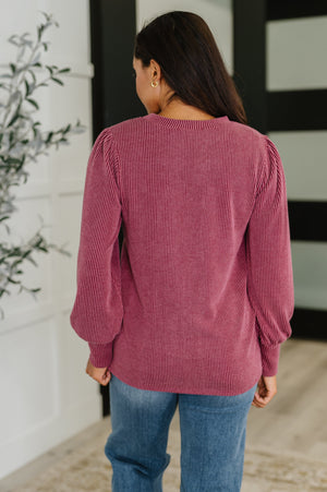 Simply Styled Balloon Sleeve Knit Top