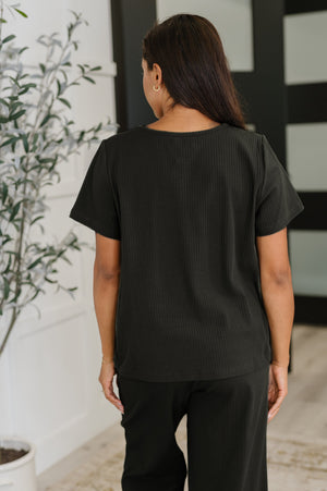 Thyme Boxy Tee in Black
