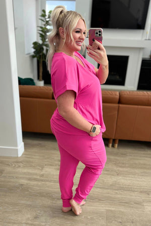 Krisie V-Neck Lounge Set - Hot Pink *Extras*
